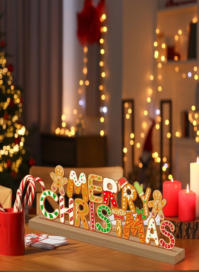 زينة عيد الميلاد، لافتة معدنية لطاولة عيد الميلاد، حروف كعكة الزنجبيل، صينية متعددة الطبقات لتزيين طاولة العيد، قطعة مركزية لطيفة للمنزل، رف الموقد، رف المطبخ، هدية للحفلات - Image 4